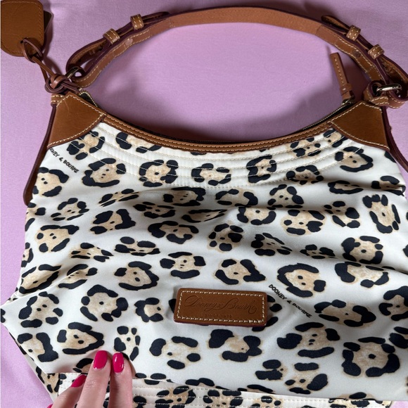 Dooney & Bourke Handbags - Dooney & Bourke Leopard Print Shoulder Bag - Cream and Black